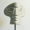 Visage en pierre (tuffeau) Sculpture de Fred Soula, sculpteur en Dordogne