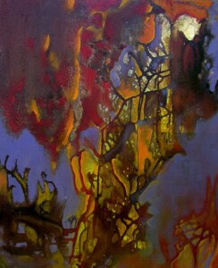 Acrylique sur toile - 1994 Peinture abstraite acrylique sur toile de Fred Soula, sculpteur plasticien en Dordogne