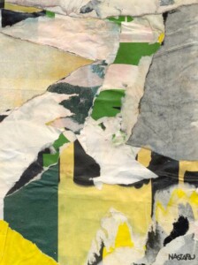 papiers sous verre - 1998 Collage de l'artiste Fred SOULA, sculpteur plasticien en Dordogne