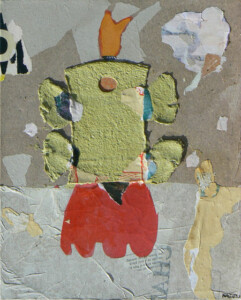 Papiers et acrylique sur toile - 2009 Collage papiers sur toile de l'artiste Fred SOULA, sculpteur plasticien en Dordogne