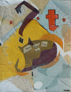 Papiers et acrylique sur toile - 2007 Collage papiers sur toile de l'artiste Fred SOULA, sculpteur plasticien en Dordogne