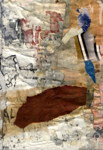 Papier sous verre - 30 x 24 cm - 1997 Collage de l'artiste Fred SOULA, sculpteur plasticien en Dordogne