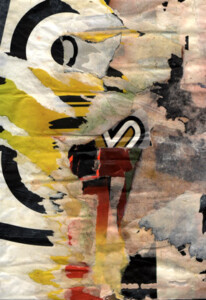 Papier sous verre - 30 x 24 cm - 1997 Collage de l'artiste Fred SOULA, sculpteur plasticien en Dordogne