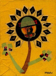 Papiers collés sur toile - 10 x 20 cm - 2007 Collage papiers sur toile de l'artiste Fred SOULA, sculpteur plasticien en Dordogne