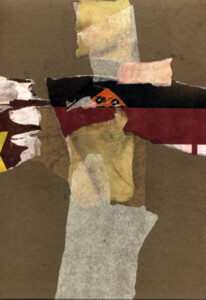 Papiers sous verre - 30 x 24 cm - 1997 Collage de l'artiste Fred SOULA, sculpteur plasticien en Dordogne