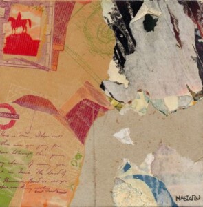 Papiers collés sur toile - 20 x 20 cm - 2009 Collage papiers sur toile de l'artiste Fred SOULA, sculpteur plasticien en Dordogne