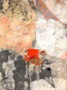 Papiers sous verre - 24,5 x 18,5 cm - 1998 Collage de l'artiste Fred SOULA, sculpteur plasticien en Dordogne