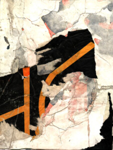 Papiers sous verre - 24,5 x 18,5 cm - 1998 Collage de l'artiste Fred SOULA, sculpteur plasticien en Dordogne