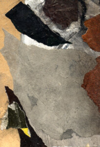 Papiers sous verre - 19 x 13 cm - 1997 Collage de l'artiste Fred SOULA, sculpteur plasticien en Dordogne