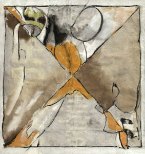 1996 - acrylique sur papier Peinture abstraite acrylique sur papier de Fred Soula, sculpteur plasticien en Dordogne