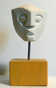 Esprit 4 - Tuffeau - 21 x 8,5 x 7 cm - 2019 Visage en pierre (tuffeau) Sculpture de Fred Soula, sculpteur en Dordogne