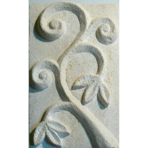 Bas-relief de rinceaux, en pierre de Paussac, de Fred SOULA sculpteur en Dordogne